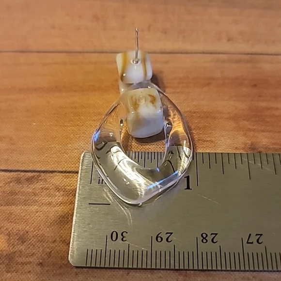 Hollow Drop Clear Earrings - Picture 3 of 9